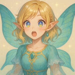 Grok 3が日本語特徴記述を元に再生成したAI妖精ミモのイラスト