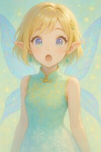 Gemini 2.5 Flashが日本語特徴記述を元に再生成したAI妖精ミモのイラスト