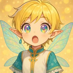 Gemini 2.5 Proが日本語特徴記述を元に再生成したAI妖精ミモのイラスト