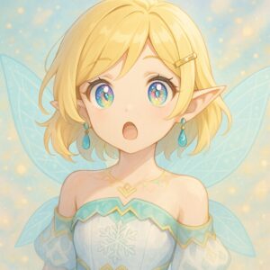 GPT-4oが日本語特徴記述を元に再生成したAI妖精ミモのイラスト