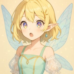 o3が英語特徴記述を元に再生成したAI妖精ミモのイラスト