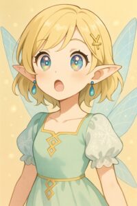 o3が日本語特徴記述を元に再生成したAI妖精ミモのイラスト